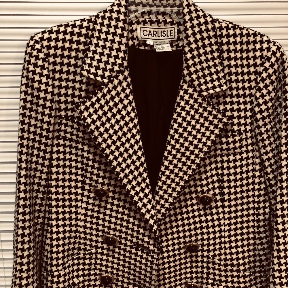Vintage Carlisle Houndstooth wool jacket Size 4 - Picture 2 of 8